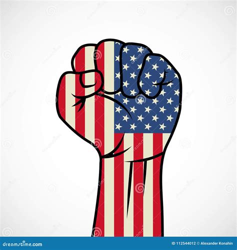 Fist With American Flag Vector Illustration 112544012