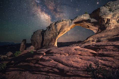 The Not So Broken Broken Arch At Night Arches National Park Utah