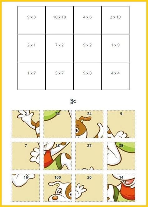 Math Multiplication Puzzles With Answers Printable Math Games