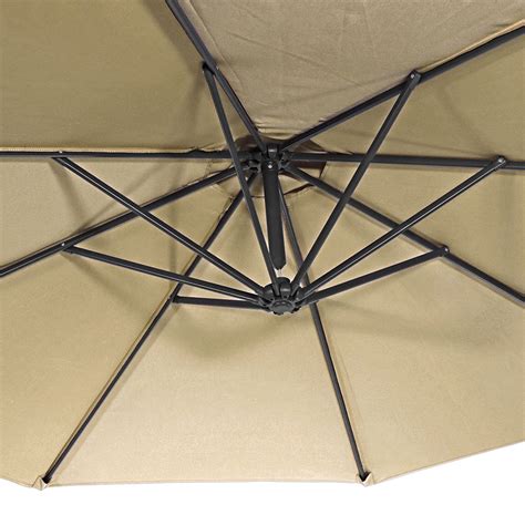 Sunnydaze Steel 10 Foot Offset Patio Umbrella With Cantilever Crank