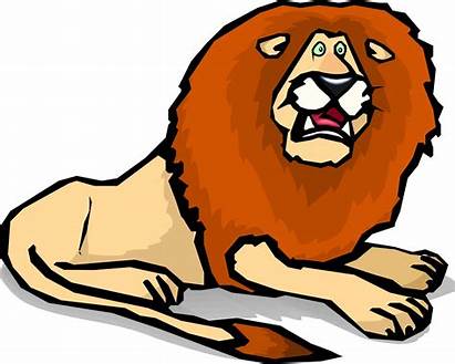 Lion Roaring Cartoon Clipart Scary Scared Clip