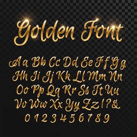 Letras De Oro Caligráficas Fuente De Oro Elegante Vintage Escritura