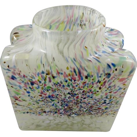 Vintage Confetti Glass Vase Glass Vase Vase Handmade Vase