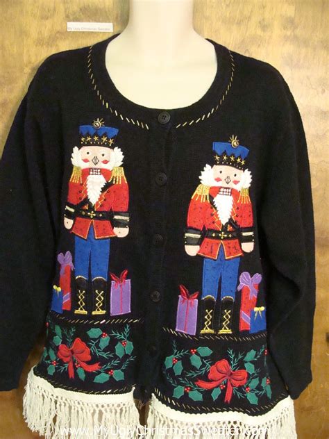 Best Nutcracker Ugly Christmas Sweater With Fringe My Ugly Christmas