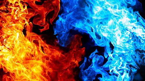 Red Flame Blue Fire 4k Abstract Artwork Free Live Wallpaper Live