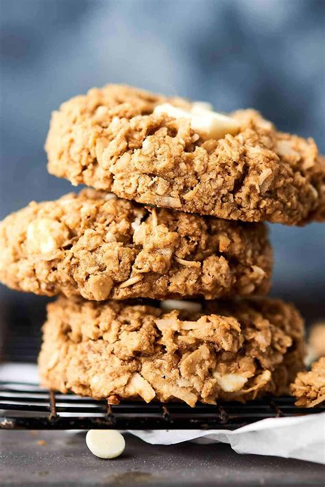 Easy Coconut Oatmeal Cookies Recipe - Gluten Free w/ White Chocolate