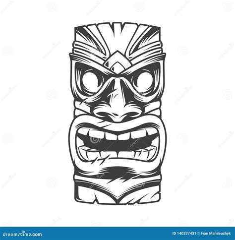 Máscara Tribal Tradicional Hawaiana Del Tiki Ilustración Del Vector Ilustración De Tradicional