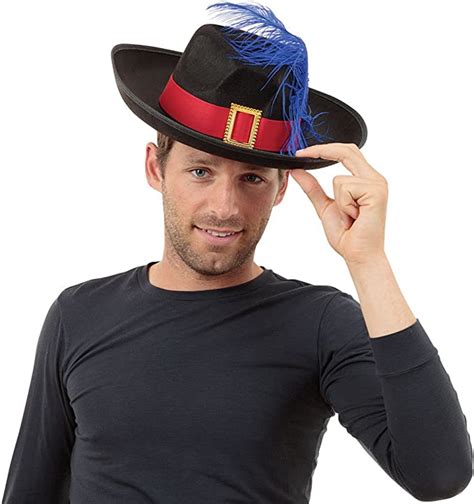 Bristol Novelty Bh Musketeer Hat Black Feather Unisex Adult One