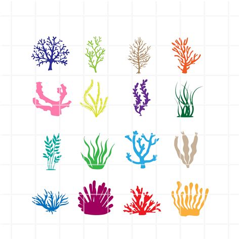 Coral Svg Seaweed Svg Coral Clipart Seaweed Clipart Coral Cut File