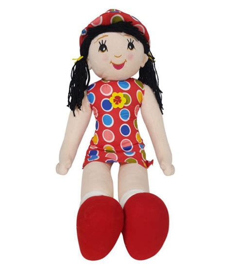 Ultra Candy Doll Soft Toy Polka Dots 27 Inches With Black Hair Red