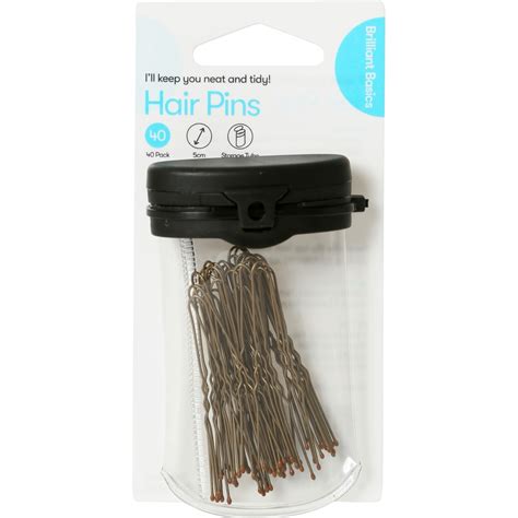 Brilliant Basics Hair Pins 40 Pack Brown Big W