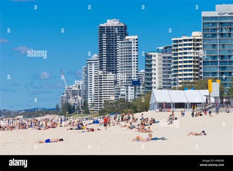 Gold Coast Beach And Skyscrapers Stock Photo Alamy