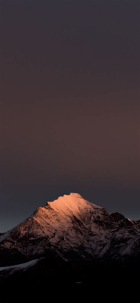 Download 1125x2436 Wallpaper Evening Clean Sky Mountains Peak