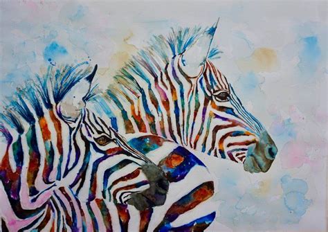 Buy Zebra Friendship Watercolor By Anna Pawlyszyn On Artfinder