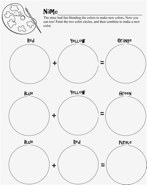 Mouse Paint | Kindergarten language arts worksheets, Art worksheets