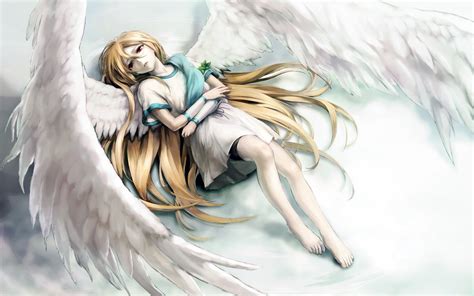 🔥 Download Anime Art Angel Wings Sad Long Hair Desktop Wallpaper By Vdelgado97 Angel Wing