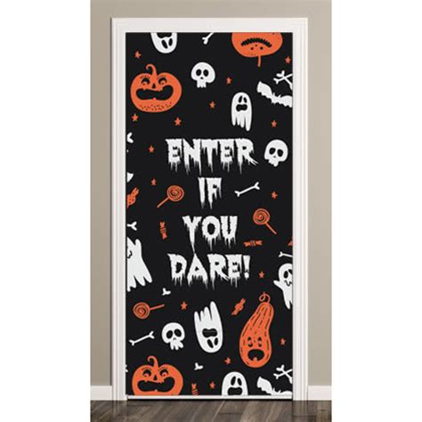 Enter If You Dare Pumpkins Halloween Door Cover Pvc Party Sign