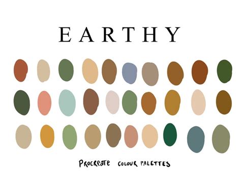 Earthy Procreate Palette 30 Colours Colors Etsy Vintage Colour