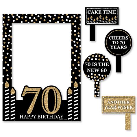 Buy Adult 70th Birthday Gold Birthday Party Selfie Photo Booth