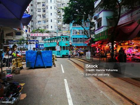 Pasar Basah North Point Yang Ramai Hong Kong Foto Stok Unduh Gambar