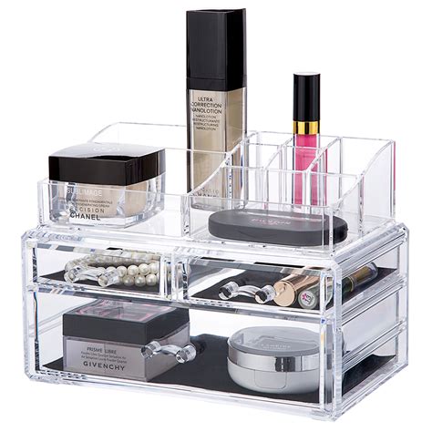 ondisplay 3 drawer tiered acrylic cosmetic jewelry organizer