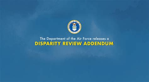 Department Of The Air Force Releases Addendum To Disparity Review Air Force Article Display