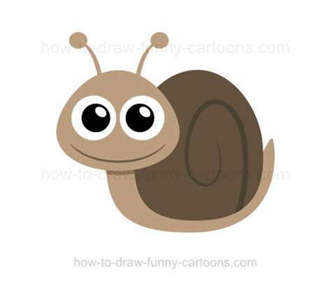 Four snails with different shells. How to draw a snail