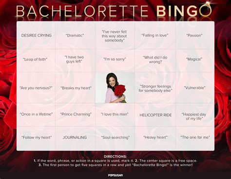 How is the dating game different from the bachelor? The Bachelorette Bingo Boards | POPSUGAR Love & Sex