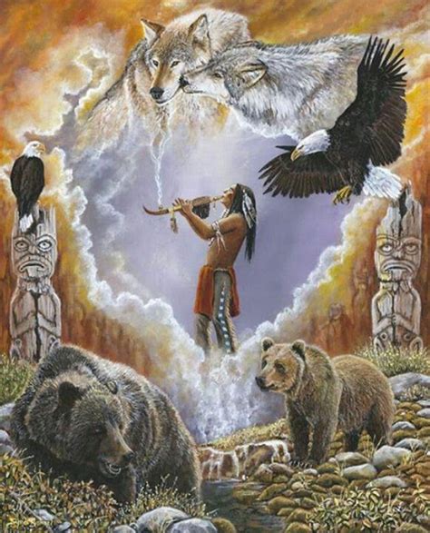 Native American Art Calling The Totems By Syndi Michael Via Desert