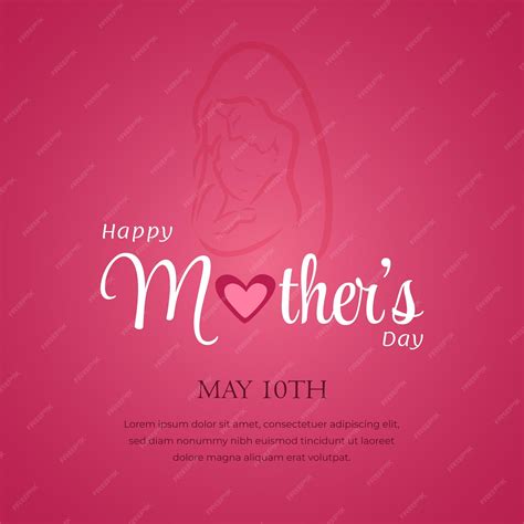 Premium Vector | Mothers Day May 10th with silhouette of baby and