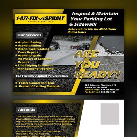 Post Card Design for an asphalt and concrete company ...