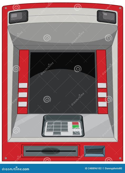 Atm Machine Isolated On White Background Stock Vector Illustration Of