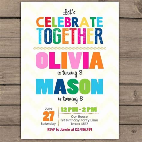 Combined Birthday Party Invitation Wording Fresh Joint Birthday