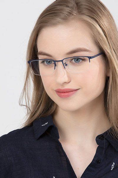 vienna rectangle navy frame eyeglasses eyebuydirect in 2021 gender neutral haircut short