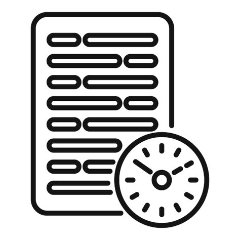 Icono De Tiempo De Papel Vector De Contorno Proyecto De Reloj Control