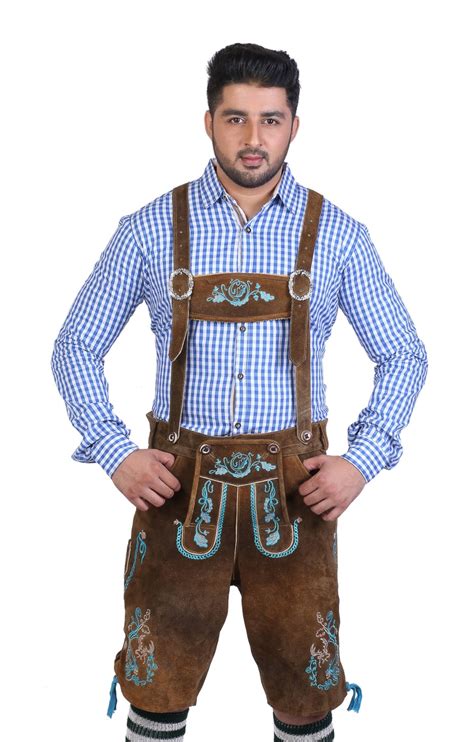 Traditional German Lederhosen Brown Rose Lederhosen Store