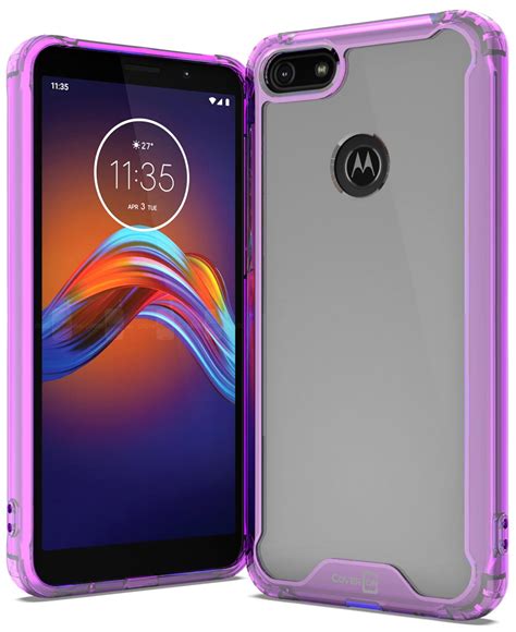 Coveron Motorola Moto E6 Play Case Clear Slim Fit Hard Protective Phone Cover With Tpu Bumpers