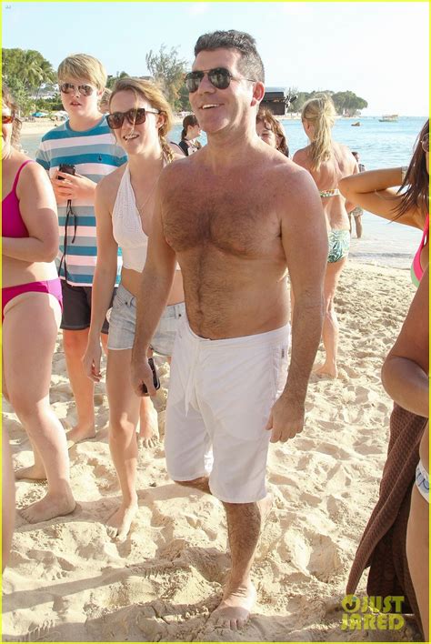 shirtless simon cowell draws large female crowd at the beach photo 3021943 mezhgan hussainy