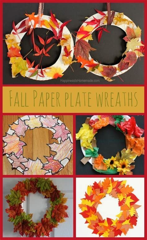 Paper Plate Autumnfall Leaf Wreaths Fall Crafts For Kids Fall