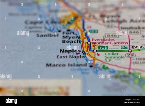 Naples Florida Usa Shown On A Geography Map Or Road Map Stock Photo Alamy