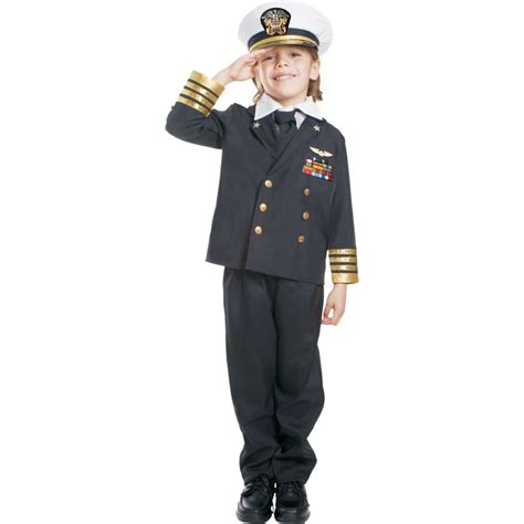 Navy Admiral Costume Ship Captain Uniform For Boys By Dress Up