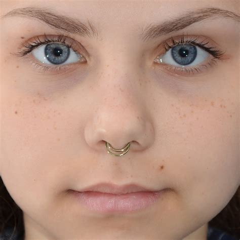 Gold Septum Ring Septum Jewelry 16g Nose Piercing Tragus Etsy