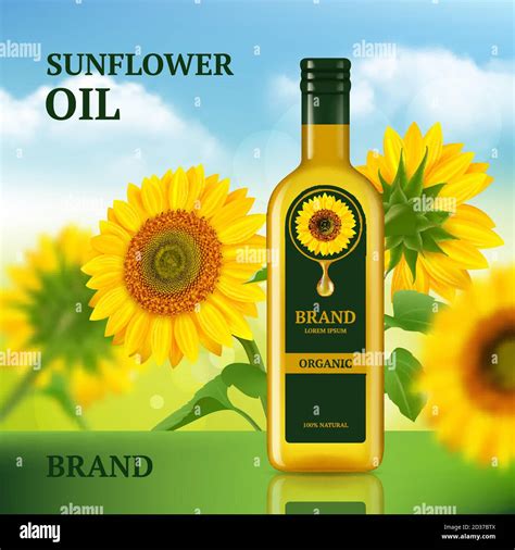 Sunflower Oil Advertizing Design Template For Magazine Chef Liquid