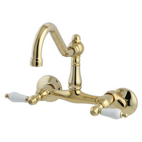Basin taps brass bathroom sink faucets. Kingston Brass Vintage 2-Handle Wall-Mount Standard ...