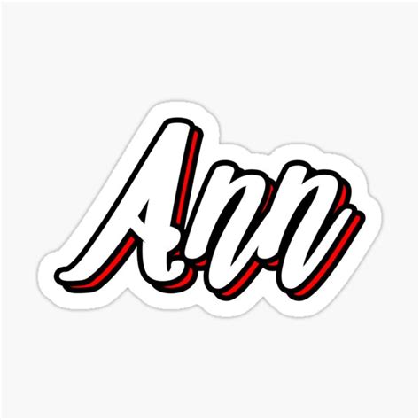 Ann First Name Hand Lettering Design Sticker For Sale By Sulies