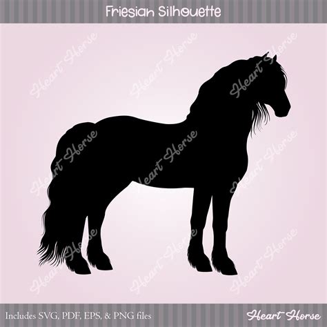 Friesian Horse Svg Horse Silhouette Svg Horse Breeds Svg Etsy Horse