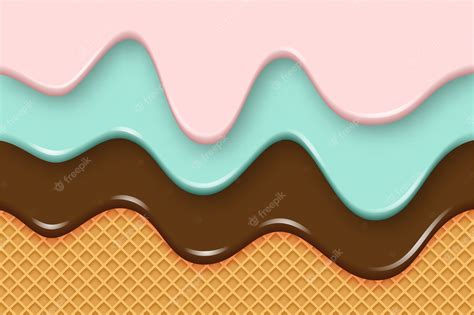 Premium Vector Multicolor Ice Cream Dripping