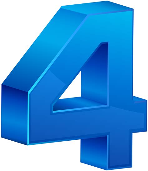Number Four Blue Transparent Png Clip Art Gallery Yopriceville High
