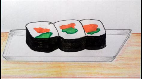Sushi Drawing Easy Tutorial 🍣 How To Draw Sushi Easy Step By Step