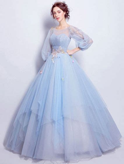 Flower Fairy Prom Dress Sky Blue Tulle Occasion By Prettylady On